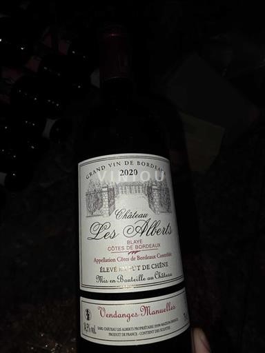Bordeaux Blaye-Côtes-de-Bordeaux Château Les Alberts 2020