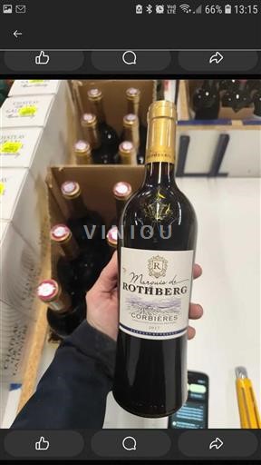 Vin Rouge sec Marquis de Rothberg 2017 France Languedoc Corbières AOC