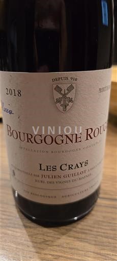 Burgundi Bourgogne Domaine Des Vignes du Maynes Les Crays 2018