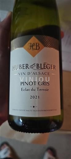 Alsácia Pinot gris Sec Huber & Bléger Éclat du Terroir 2021