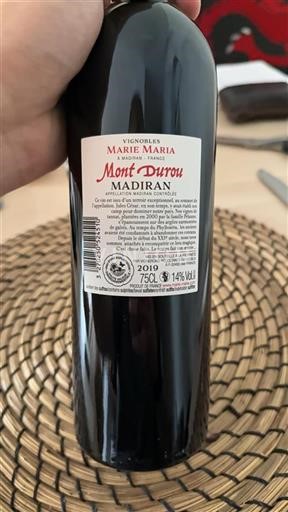 Southwest Madiran Vignobles Marie Maria Mont Dorou 2019