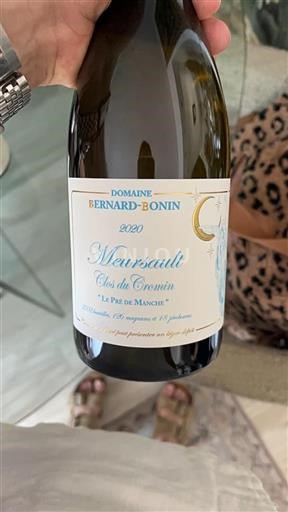 Vin Blanc sec Clos du Cromin Domaine Bernard-Bonin 2020 France Bourgogne Meursault AOC