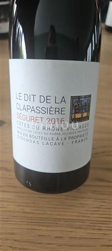 Rhône-dalen Côtes-du-Rhône-Villages Gigondas Lacave Le Dit de la Clapassière 2016
