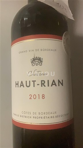 Bordeaux Côtes de Bordeaux Château Haut-Rian 2018