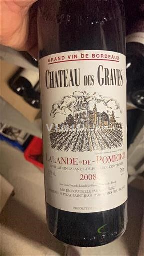 Bordeaux Lalande-de-Pomerol Château Des Graves 2008