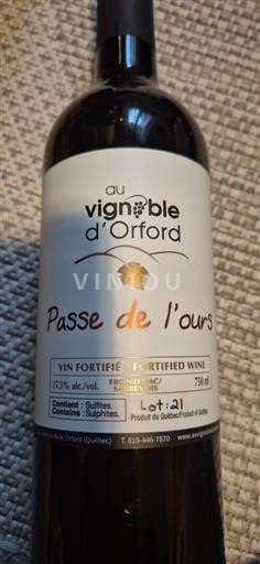 Québec Không được chỉ định Au Vignoble Orford Passe de l'ours 2022