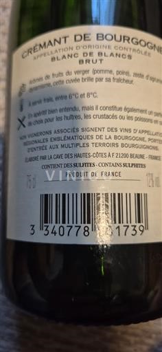 Borgonha Crémant da Borgonha Blanc de Blancs Não Sazonado
