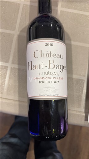 Bordeaux Pauillac Grand Cru Classé Château Haut-Bages Libéral 2016