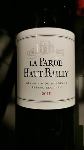 Bordeaux Pessac-Léognan Haut-Bailly La Parde de Haut Bailly 2016