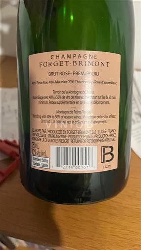 Champaña Champán Forget-Brimont Brut Rosé - Premier Cru Sin añada