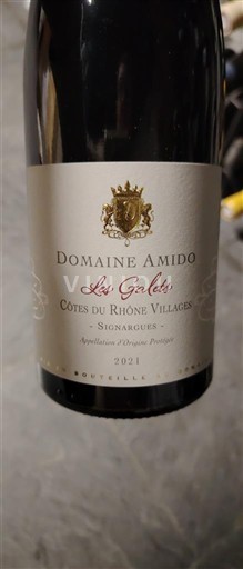 Thung lũng Rhône Không được chỉ định Domaine Amido Les Galets 2021
