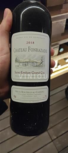 Bordeaux Saint-Émilion Grand Cru Château Fonrazade 2018