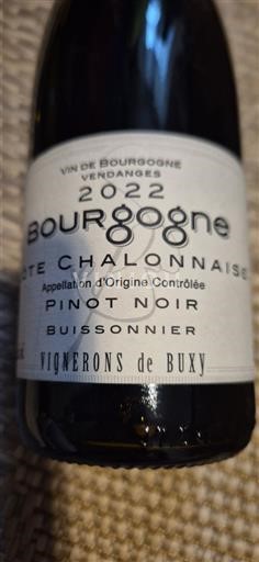 Bourgogne Bourgogne Côte Chalonnaise Vignerons de Buxy Buissonnier 2022