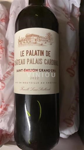 Burdeos Saint-Émilion Gran Cru Grand Cru Palais Cardinal Le Palatin 2022