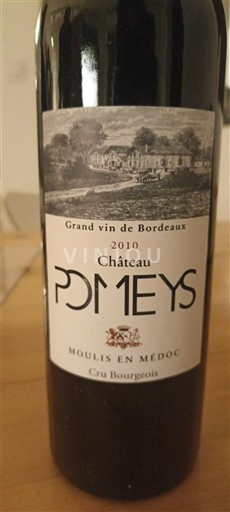 Bordeaux Moulis-en-Médoc Cru Bourgeois Château Pomeys 2010