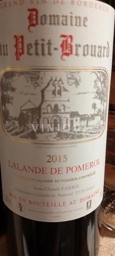 Bordeaux Lalande-de-Pomerol Domaine Petit-Brouard 2015