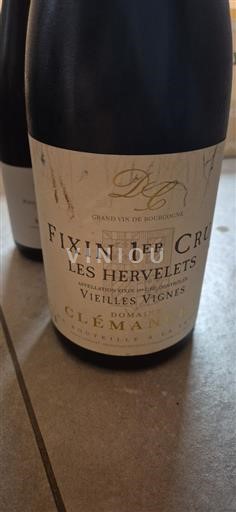 Vin Rouge sec Les Hervelets Vielles Vignes Domaine Clémancey 2015 France Bourgogne Fixin AOC Premier Cru