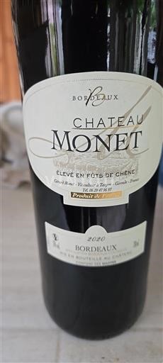 Vin Rouge sec Château Monet 2020 France Bordeaux AOC