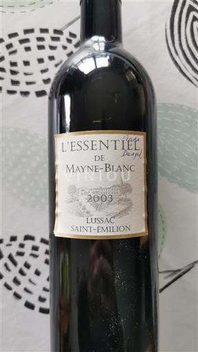 Bordéus Lussac-Saint-Émilion Mayne-Blanc L'Essentiel 2003