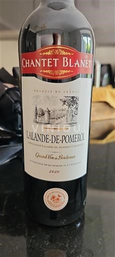 Bordeaux Lalande-de-Pomerol Chantet Blanet 2020