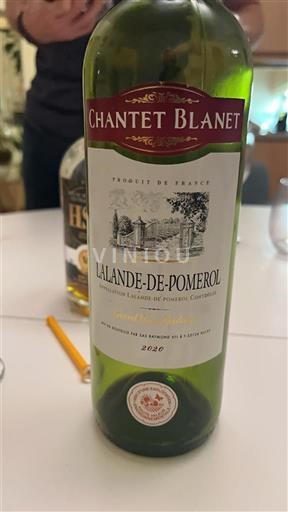 Burdeos Lalande-de-Pomerol Chantet Blanet 2020