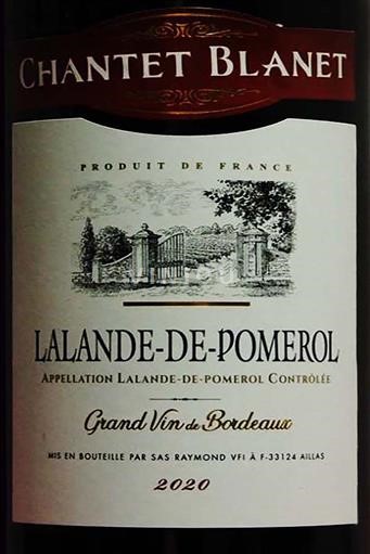 Burdeos Lalande-de-Pomerol Chantet Blanet 2020