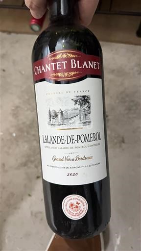 Бордо Лаланд-де-Помроль Chantet Blanet 2020