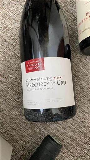 Borgogna Mercurey Premier Cru Domaine Theulot Juillot Champs Martins 2018