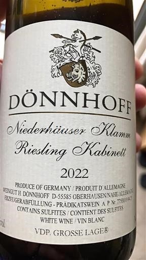 Nahe Niet gespecificeerd Dönnhoff Niederhäuser Klamm Riesling Kabinett 2022