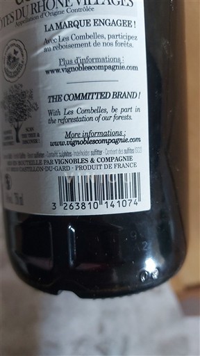 Valle del Ródano Côtes del Ródano Vignobles & Compagnie Les Combelles 2021