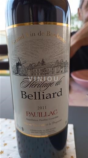 Bordeaux Pauillac Héritage de Belliard 2011