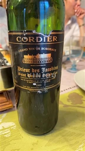 Burdeos Saint-Émilion Gran Cru Grand Cru Clos des Jacobins Prieur des Jacobins 1999