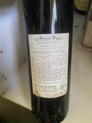 Languedoc-Roussillon Pays d'Oc Domaine Les s Robert Vic Le Petit Pont Réserve 2015