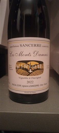 Loiren laakso Sancerre Pascal Cotat Les Monts Damnés 2022