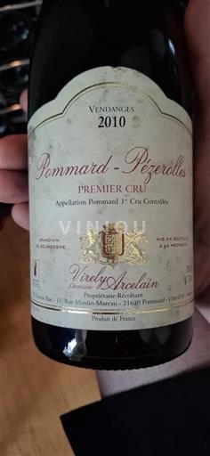 Bourgondië Pommard Premier Cru Domaine Virely-Arcelain Pézerolles 2010