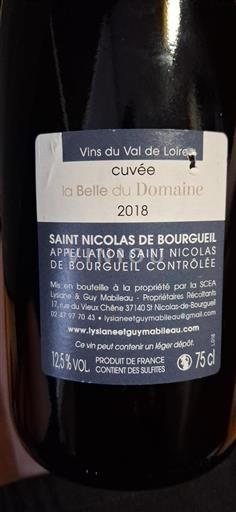 Loire-dalen Saint-Nicolas-De-Bourgueil Lysiane et Guy Mabileau la Belle du Domaine 2018