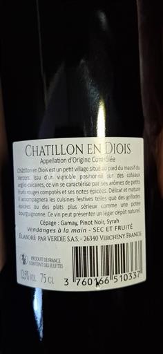 Rhônedalen Châtillon-en-diois Verdie S.A.S Icke årgångsbetecknad