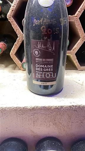 Lyoner Region Coteaux-du-Lyonnais Domaine Des Grés Vieilles Vignes 2015