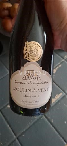 Vin Rouge sec Manganite Domaine Gry Sablon 2021 France Beaujolais Moulin-à-vent AOC
