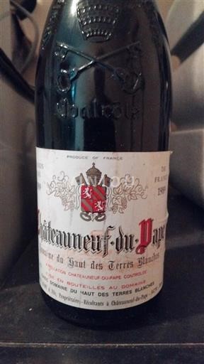 Rhônen laakso Châteauneuf-du-Pape Domaine Haut des Terres Blanches 1989