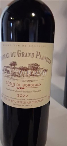 Bordeaux Côtes-de-Bordeaux Château Grand Plantier 2022