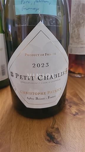 Borgonha Petit-chablis Christophe Patrice 2023