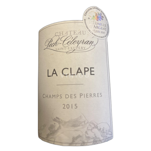 Vin Rouge sec Champs des Pierres Pech-Céleyran 2015 France Languedoc La Clape AOC