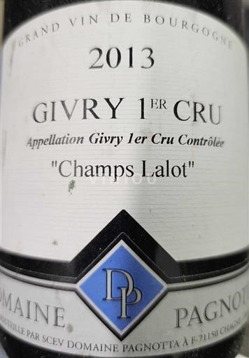 Bourgogne Ospecificerad Premier Cru Domaine Pagnotta Champs Lalot 2013