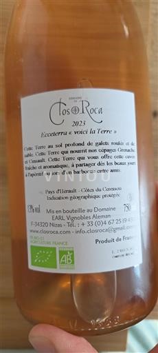 Languedoc and Roussillon Côtes du Ceressou Domaine Clos Roca Ecceterra « voici la Terre » 2023