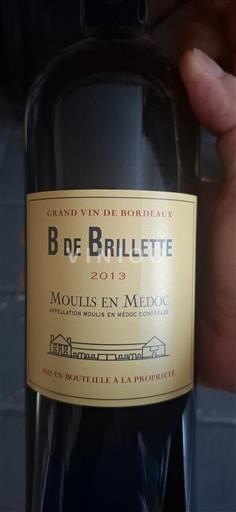 Burdeos Moulis-en-Médoc Château Brillette B de Brillette 2013