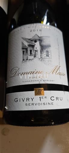 Bourgondië Givry Premier Cru Domaine Masse Servoisine 2018
