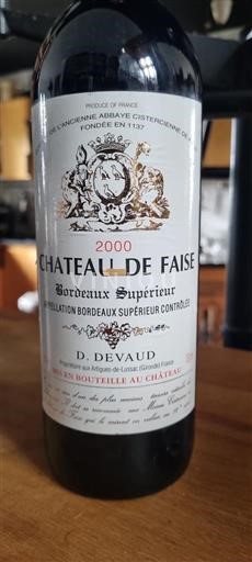 Bordeaux Bordeaux Supérieur Château Faise 2000