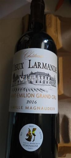 Vin Rouge sec Château Vieux Larmande 2016 France Bordeaux Saint-Émilion Grand Cru AOC Grand Cru