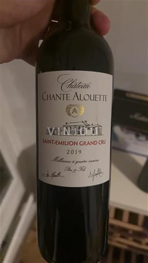 Bordeaux Saint-Émilion Grand Cru Grand Cru Château Chante Alouette 2019